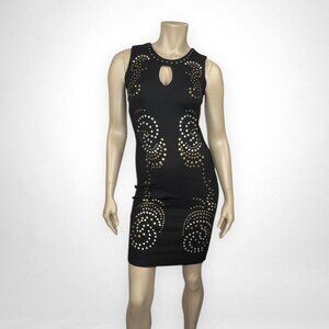 CARMEN MARC‎ CARMEN XS Studded Sleeveless Black Dress Party Cocktail